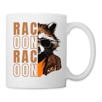 Waschbär mit Sonnenbrille - Tasse - Weiß - Rechts