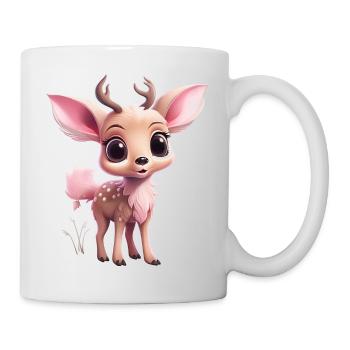 Niedliches Reh Rentier rosa - Tasse - Weiß - Rechts