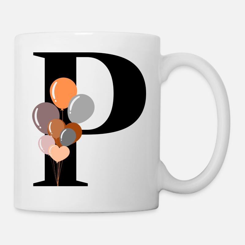 Letter p birthday balloon - Mug - white