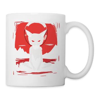 Japan, Red Sun, Yoga, Cat - Mug - white - Right