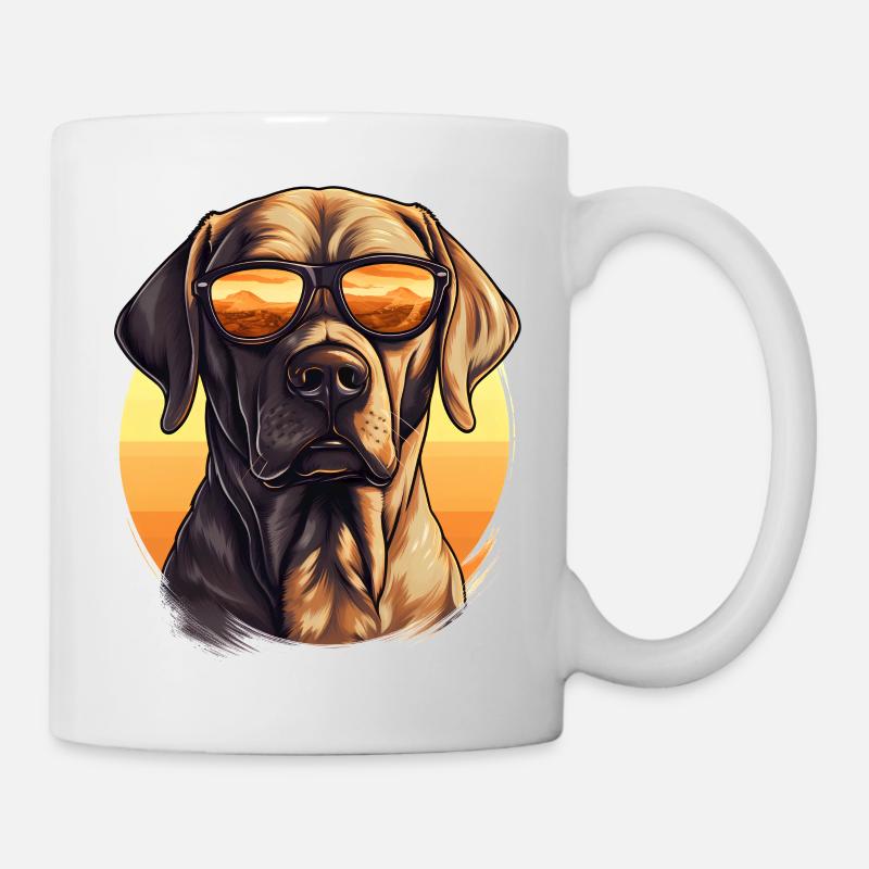 Labrador avec des lunettes de soleil - Mug blanc - blanc