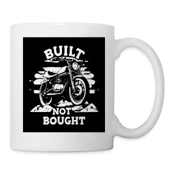 Gebaut nicht gekauft Motorrad - Tasse - Weiß - Rechts