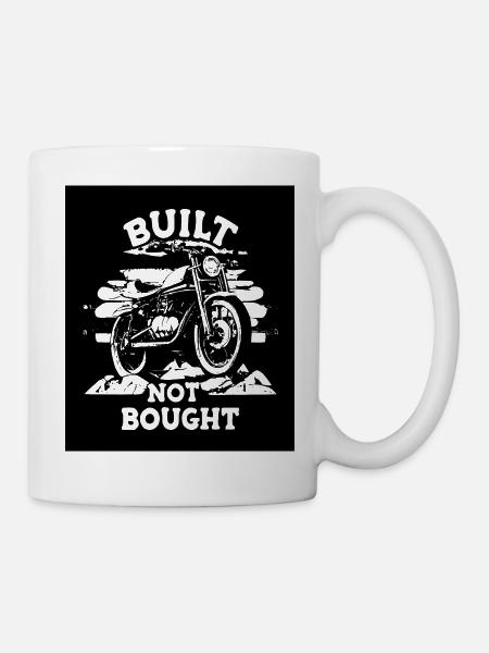 Gebaut nicht gekauft Motorrad - Tasse - Weiß