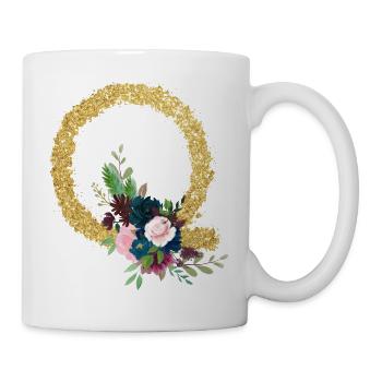 Letter q gold floral - Mug - white - Right