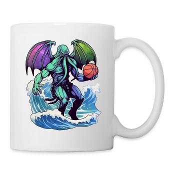 Cthulhu spielt Basketball - Tasse - Weiß - Rechts