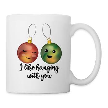 I Like Hanging With You Funny Christmas Pun - Mug - white - Right