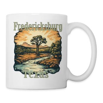 Oak tree on the Barons Creek River in Fredericksburg, Tex - Mug - white - Right