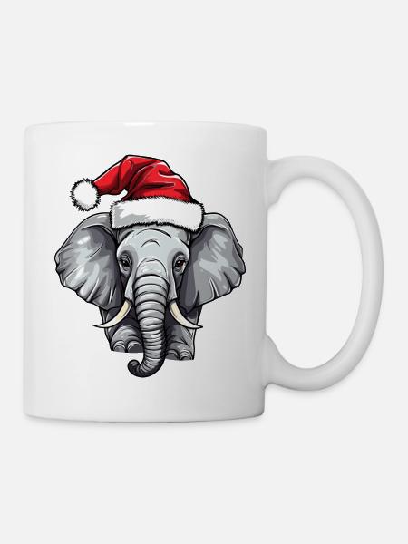 Elefant Weihnachten Winter Elefanten Heligabend - Tasse - Weiß