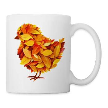 Poussins de feuilles colorées d’automne - Mug blanc - blanc - Droite