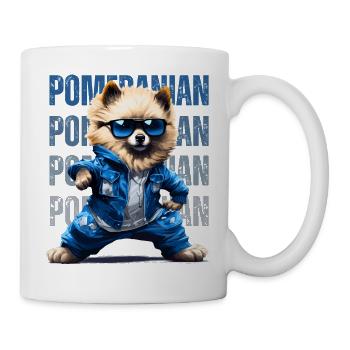 Pomeranian Playfulness Tee | Cartoonish Dog Design - Mug - white - Right