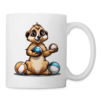 Suricate Oreiller pour enfants, bouton autocollant de tasse - Mug blanc - blanc - Droite