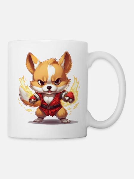 Wehrhafter Corgi - Tasse - Weiß
