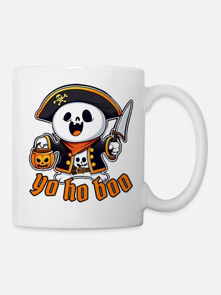Funny Halloween Pirate Ghost T-Shirt Sweatshirt - Mug - white