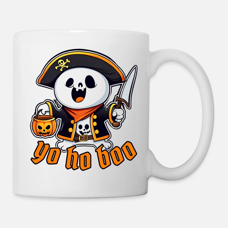 Funny Halloween Pirate Ghost T-Shirt Sweatshirt - Mug - white