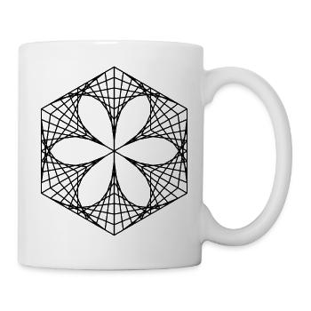 abstract flower in hexagon - Mug - white - Right