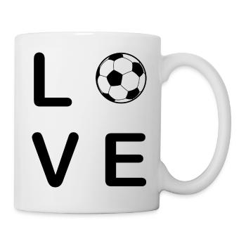 LOVE -Fußball - Tasse - Weiß - Rechts