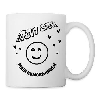 Mon Amie mein Humorwunder | Freundschaft Design - Tasse - Weiß - Rechts