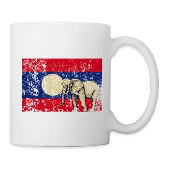 Laos Lao Laotian Flag Elephant Lao I Gift - Mug - white - Right