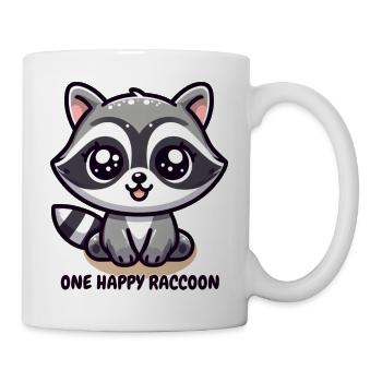 One Happy Raccoon Extra Cute Animal Baby Cartoon - Mug - white - Right