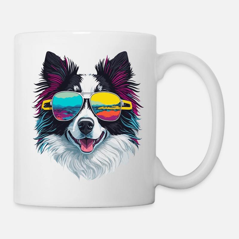 Hund Border Collie cool süß - Tasse - Weiß