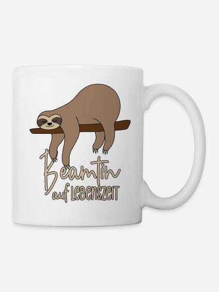 Faultier Beamtin auf Lebenszeit - Tasse - Weiß