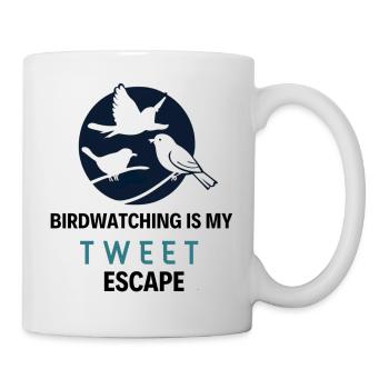 slogan bleu pour les observateurs d'oiseaux - Mug blanc - blanc - Droite
