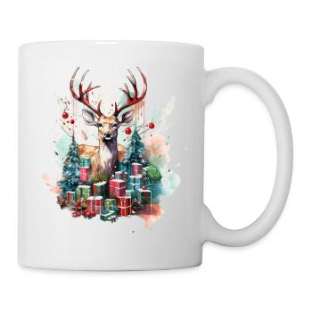 Magie du renne de Noël avec des cadeaux - Mug blanc - blanc - Droite