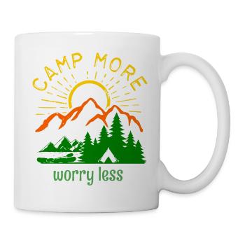 camp more worry less - Tasse - Weiß - Rechts
