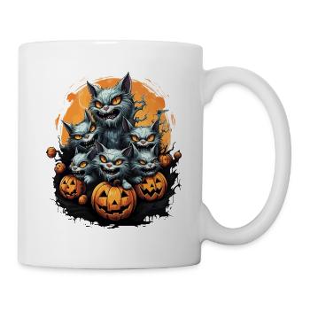 Halloween Cats Pumpkin Costume Spooky Horror - Mug - white - Right