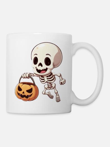 Halloween Happy Skeleton - Mug - white