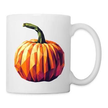 Autumn Magic: Geometric Pumpkin in - Mug - white - Right