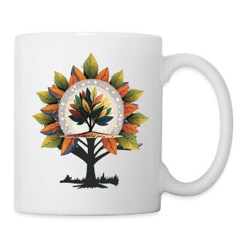 Herbst Baum Illustration - Tasse - Weiß - Rechts
