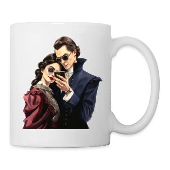 Couple vintage prenant un selfie - Mug blanc - blanc - Droite