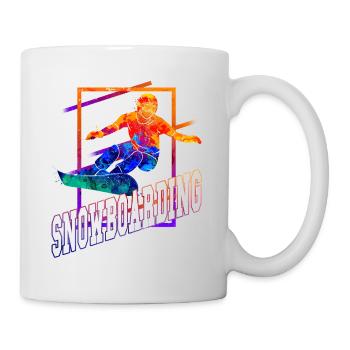 Snowboard Snowboarding Snowboarder Freestyle Stunt - Tasse - Weiß - Rechts