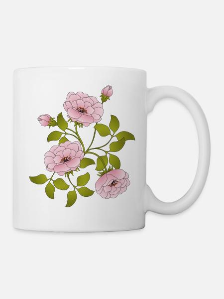 Blumen - Tasse - Weiß