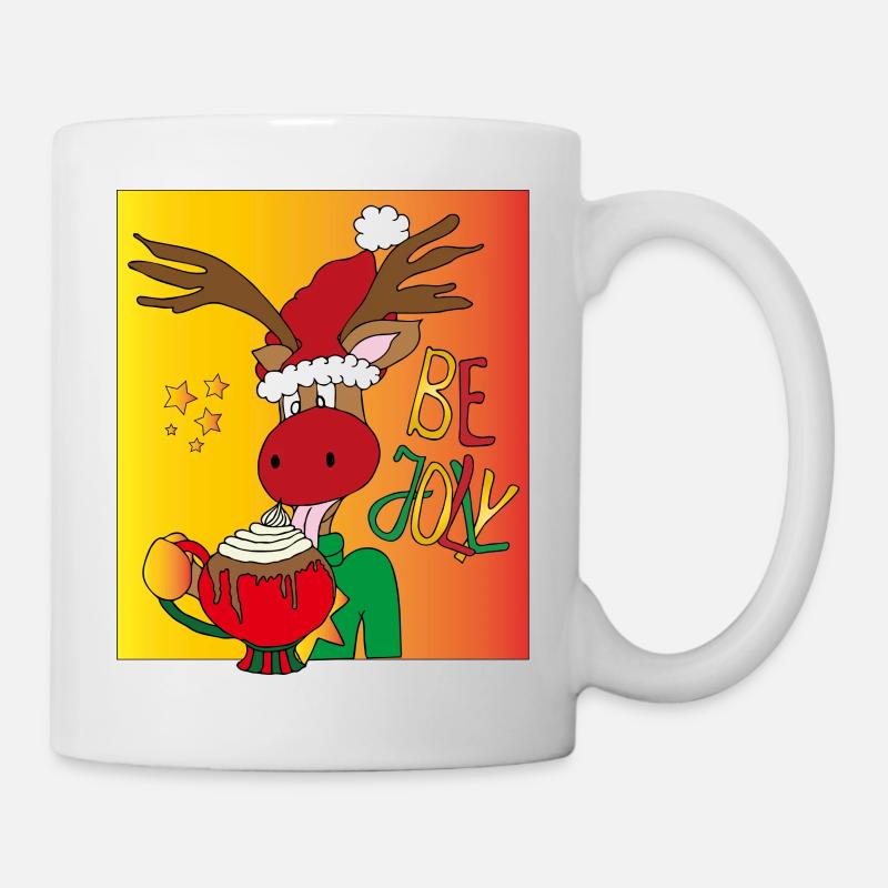 Hot Chocolate Rudolph/ Be Jolly - Mug - white