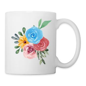 Fleurs watercolor simple - Mug blanc - blanc - Droite