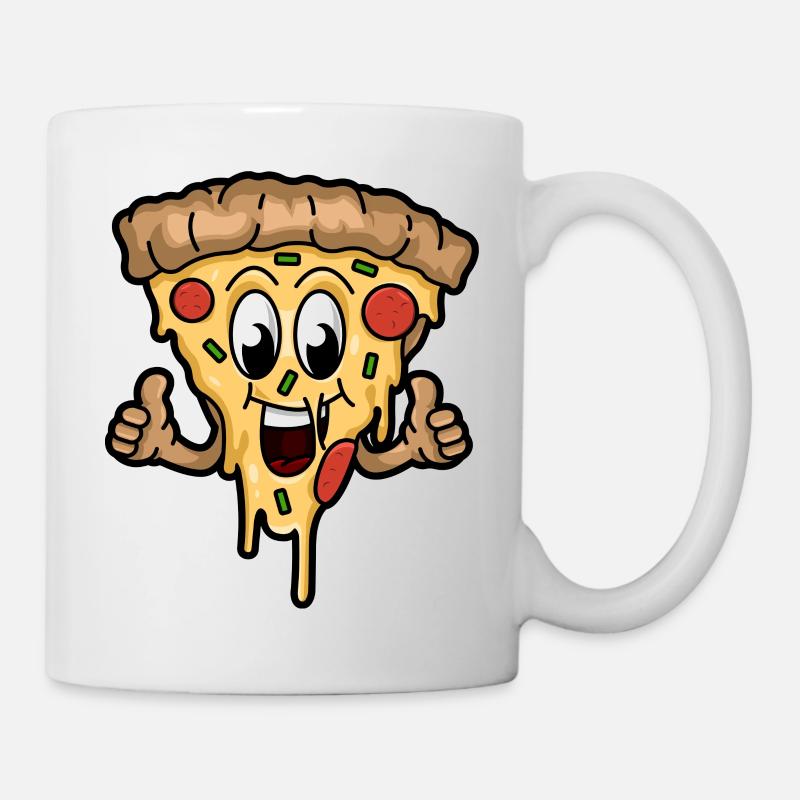 Happy Pizza Slice - Tasse - Weiß