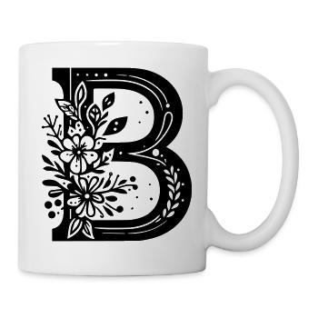 Buchstabe B Floral - Tasse - Weiß - Rechts