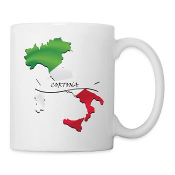 Italy map Cortona - Mug - white - Right