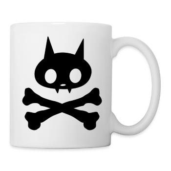 Skelett-Katze - Tasse - Weiß - Rechts