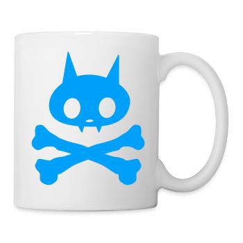 Skelett Katze Junge - Tasse - Weiß - Rechts
