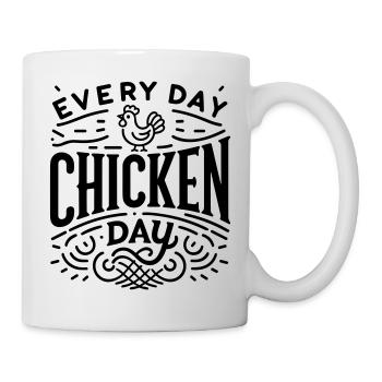 Chaque jour est le jour du poulet Noir - Mug blanc - blanc - Droite