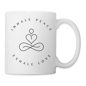 Inspirez la paix, expirez l’amour - Mug blanc - blanc - Droite