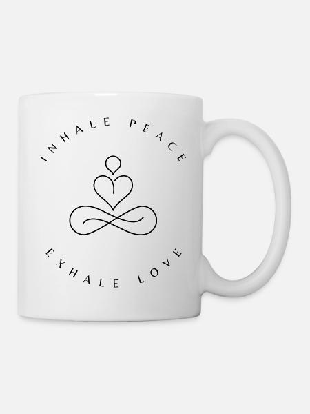 Inspirez la paix, expirez l’amour - Mug blanc - blanc
