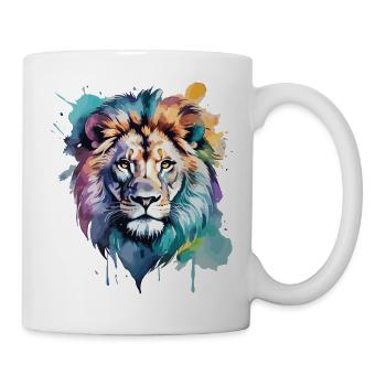 Colorful Lion Head - Tasse - Weiß - Rechts