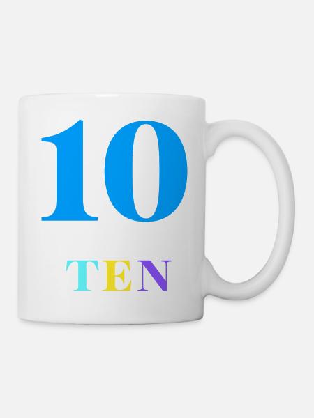 Zehn-10-jähriges Jubiläum - Tasse - Weiß