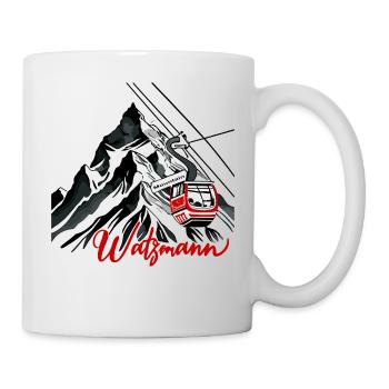 Watzmann Seilbahn Bergromantik Panorama - Tasse - Weiß - Rechts
