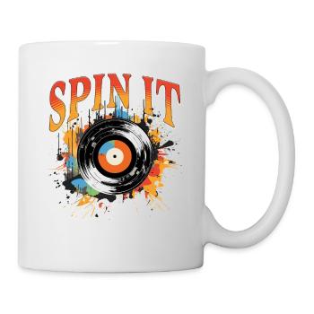 Disque Vinyle LP Platine Rétro - Mug blanc - blanc - Droite