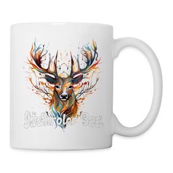 Südtiroler Bua mit Hirsch Südtirol Tracht - Tasse - Weiß - Rechts
